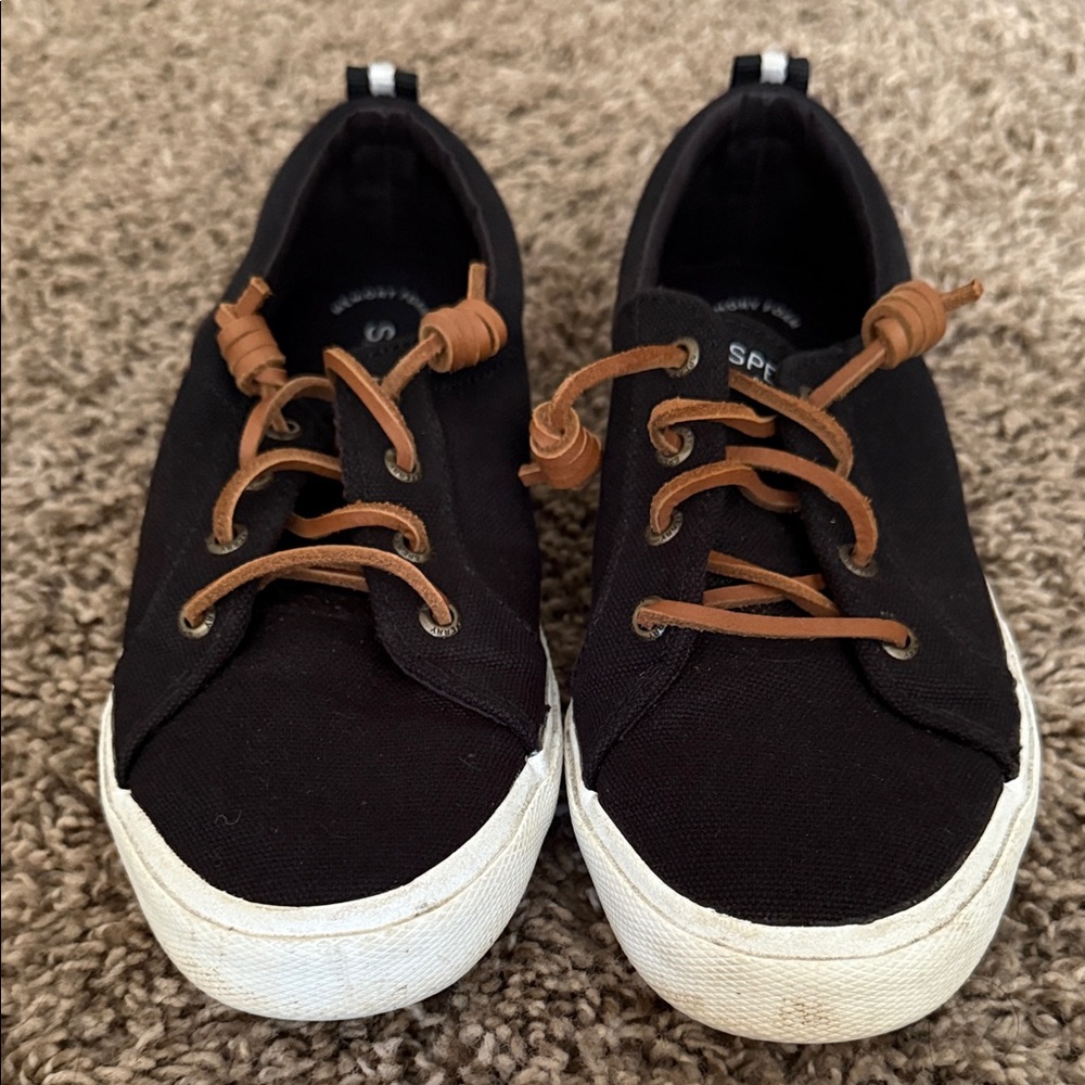 Sperry Black Sneakers with Brown Laces